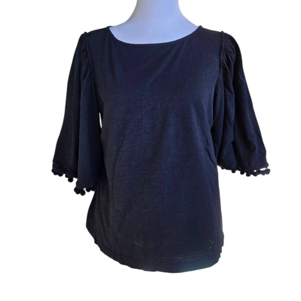 DG2 Diane Gilman Women's Size Medium Black Butterfly Sleeve Tunic Blouse